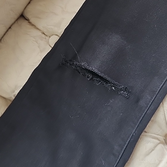 DKNY High Rise Skinny Jeans with Knee Holes - Picture 2 of 7